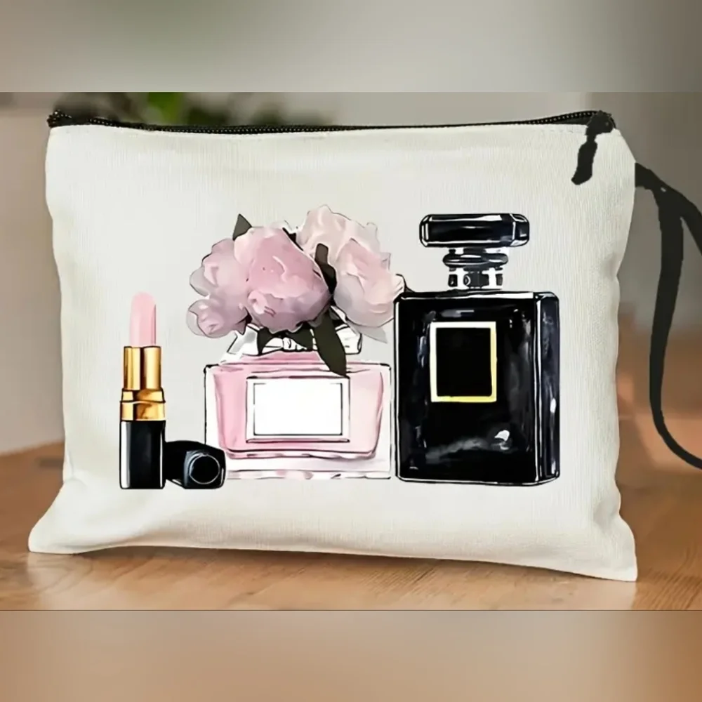 Cosmetic bag with elegant design.